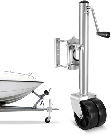 VEVOR Trailer Jack with Wheel, 2000 lbs Load Capacity, Heavy Duty Swivel Boat Trailer Jack with PP Dual Wheel & Ergonomic Handle, 15-27 Inch Lift Range, Fit for RVs, Boats and Utility Trailers