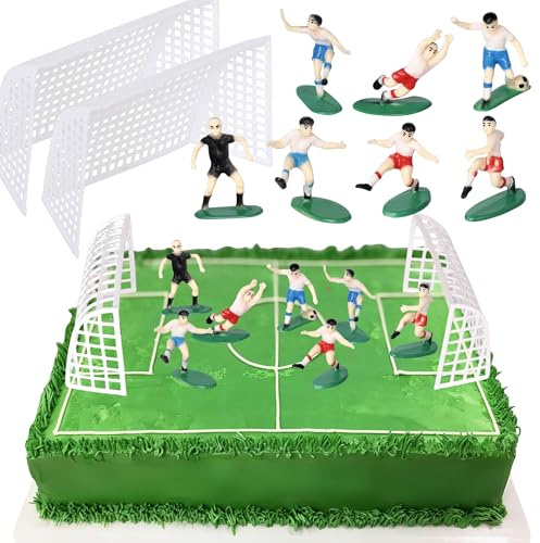 SYKYCTCY 9 Pack Football Cake Toppers Soccer cake picks Personalised Football Cake Decoration Soccer Birthday Cake Toppers Football Birthday Party Decorations for Men