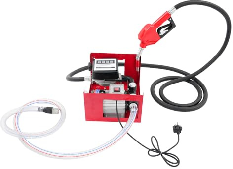 60L/min Diesel Transfer Pump 230V 550W Electric Fuel Pump High Flow Self Priming Diesel Transfer Pump with Flow Meter Automatic Shut Off Nozzle for Farm Workshop Construction