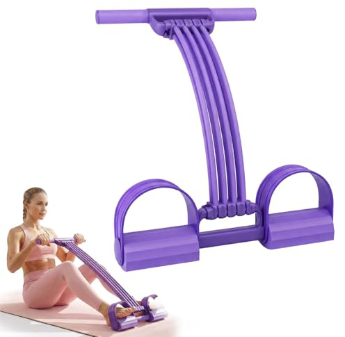 Widerstandsbänder mit Griff, 3-in-1 Multifunktions Expander, Fitnessbänder Fußzugband 8 Röhren Resistance Bands, Ganzkörpertrainer für Elastische Zugseil Leg Exerciser für Yoga Fitness (Blau)
