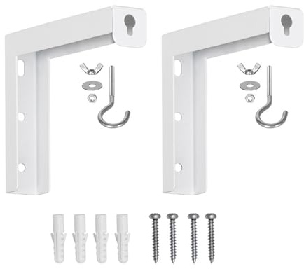 Hsioluted Bracket Projector Screen Hanger Adjustable Ceiling Mount for Projector Screens L Shape Holder with Hook Metal Stand