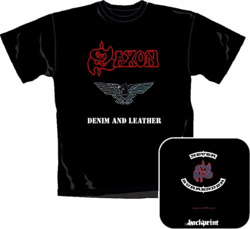 Official Merchandise Band T-Shirt - Saxon - Denim And Leather // Größe: XL