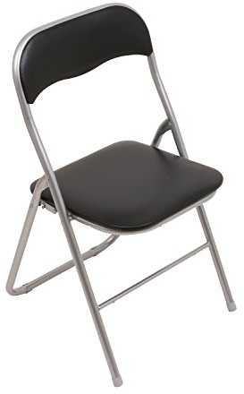 HAEST - Klappstühle 6er Set, Klappstuhl gepolstert mit Metallrahmen & Kunstleder, platzsparend, bis 150 kg belastbar, Ideal als Küchenstühle & Gartenstühle, Silber-Schwarz