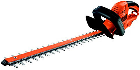 Black+Decker GT6060 600W Elektro-Heckenschere 60 cm Schwertlänge, 25 mm Schnittstärke, angewinkelte Messergeometrie, schwarz orange