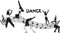 GRAZDesign Wandtattoo Dance Tänzer Tanzen mit Noten Musik Wohnzimmer Musikraum - 55x30cm / 070 schwarz