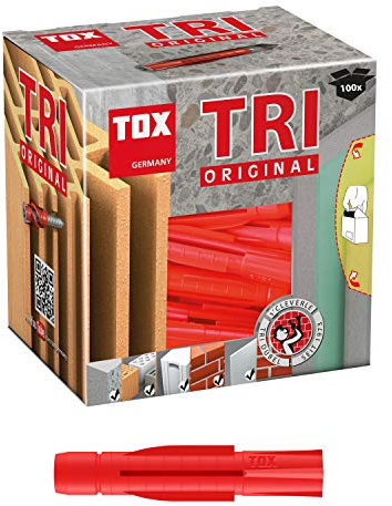 TOX Chevilles universelles Tri - 7 x 51 mm - Chevilles universelles pour presque tous les matériaux de construction - 100 chevilles - 010100091