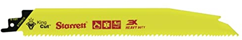 Starrett Bi-Metal Reciprocating Saw Blade - 5 Pieces BTR9610-5 King-Cut 225 mm/9 Inch 6-10TPI Unified Shank Heavy Duty Cutting - Compatible with Bosch Dewalt Makita & Many Others