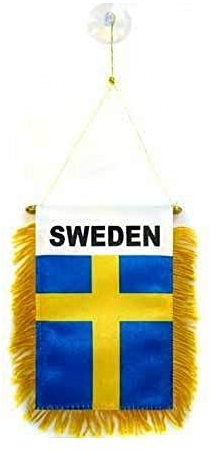 AZ FLAG - Wimpel Schweden - 15x10 cm - Schwedische Mini Flagge 10 x 15 Cm - Auto Pennant Spezielle Auto