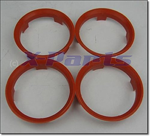 4er Set Felgen Zentrierringe ORANGE 60,1 auf 58,1 mm Alufelge