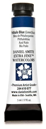 Daniel Smith Extra Fine Watercolor Paint, 5ml Tube, Phthalo Blue(GS), 284610077