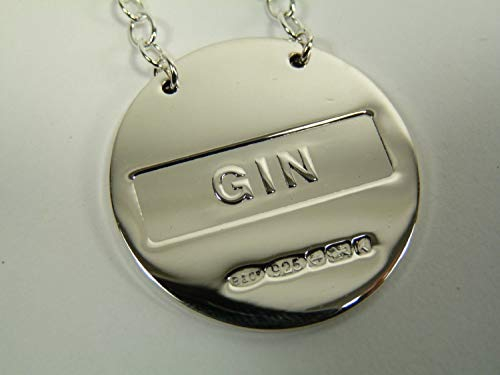 New Sterling Silver Round Decanter/Wine Label - Gin - Boxed