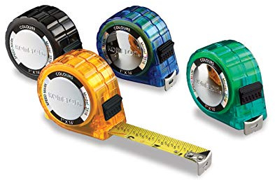 Komelon 3516 Colours Tape Measure with Acrylic Coated Steel Blade 16-Feet by 1-Inch, Assorted Colors