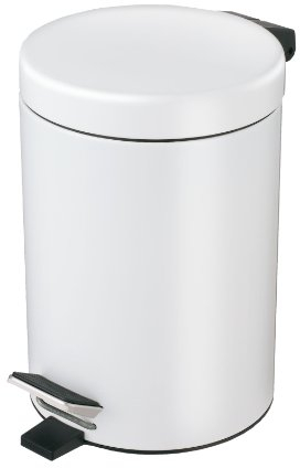 3 Litre Stainless Steel Pedal Bin for Kitchen Bathroom Toilet Rubbish Tray (White)
