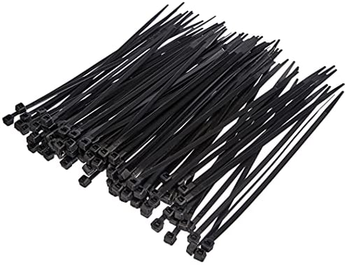 Perel Attaches en nylon noir, 100 pièces, liens de câble 200 x 4,6 mm, résistant aux UV, auto-verrouillables, 23 kg de traction, pour applications lourdes à l'intérieur et à l'extérieur