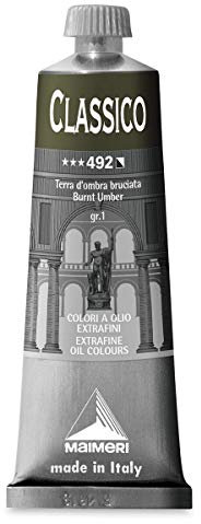 Maimeri CLASSICO 60 ml, Extra feine Künstlerölfarbe, Farbton Umbra gebrannt