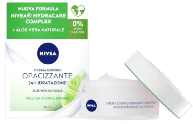 NIVEA 24H Mattifying Day Cream for Combination & Oily Skin – Lightweight Aloe Vera & Mineral-Enriched Formula, Non-Greasy Finish, 50 ml Pot – Shine-Control Hydration for Daily Use