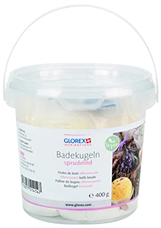 GLOREX 6 1601 202 - Badekugeln sprudelnd, ca. 400 g, Bastel-Set zur Herstellung von Badebomben, inkl. Anleitung und Zubehör, für ein aufregendes Badeerlebnis oder als kreative Idee zum Verschenken