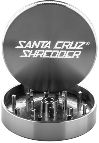 Santa Cruz Shredder Metal Herb Grinder Knurled Top for Stronger Grip 2-Piece 2.7 (Grey)