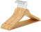 SONGMICS Grucce Legno, 10 Pezzi, Appendiabiti con Scanalature su Spalle, Barra Portapantaloni Antiscivolo e Gancio Girevole a 360°, per Completi Camicie Cappotti, Naturale e Argento CRW001-10