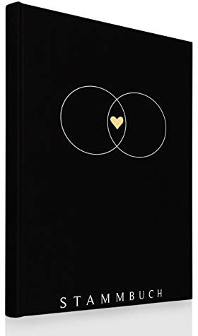 Hochzeitideal Stammbuch der Familie DIN A4 'Alan' Leinen (Schwarz)