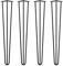 DT Ironcraft 4 x Hairpin Legs from 71cm 3 Rod / 10mm, Black Colour with Floor Protector Feet & Screws - Standard Desk, Dining Table Legs