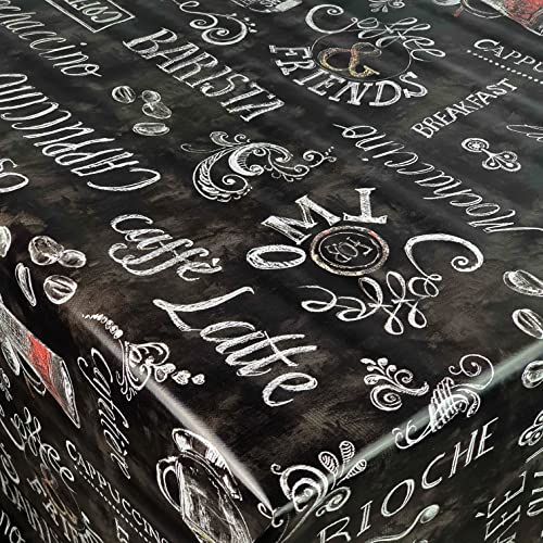 d-c-fix Wachstuch Wachstischdecke Tischdecke Gartentischdecke Cafe Bar Schwarz Breite & Länge wählbar 140 x 100 cm Eckig abwaschbar