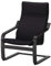 Tok Mark Traders POÄNG Sessel, schwarz-braun, Knisa schwarz, 68 x 83 x 100 cm, strapazierfähig und pflegeleicht, Stoffsessel, Sessel & Chaiselongues, Sofas & Sessel, Möbel, umweltfreundlich