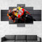 GIRDSS Bild Auf Leinwand,Marc Marquez MotoGP-Sportmotorrad Wandbilder XXL Wanddekoration Design Wandbild Leinwand Bild XXL Format Wandbilder Wohnzimmer Deko Moderne Kunstdrucke 5 Teilig Bild