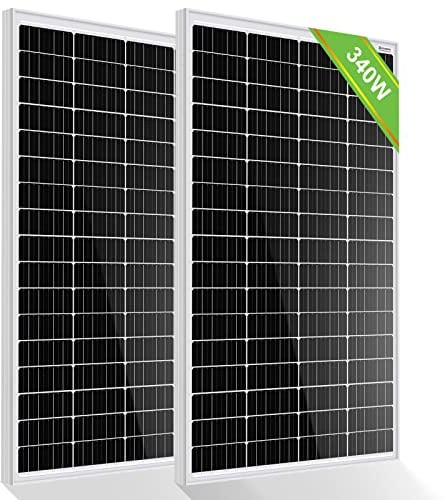 ECO-WORTHY 340W 12 Volt 0% VAT Monokristallines Solarmodul, 2 Stücke 170W Solarpanel Ideal zum Aufladen von 12V Batterien, für Wohnmobil Garten Camper Boot und Dach des Hauses