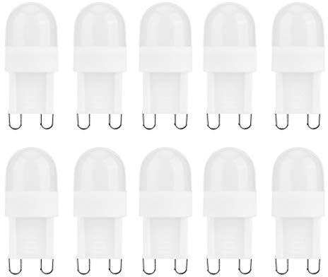 AUNMAS LED-Lampe, 10 STÜCKE 1,5 W G9-Sockel LED-Lampen Kleine Bi-Pin-Sockellampe für Kronleuchter Innenbeleuchtung 230V