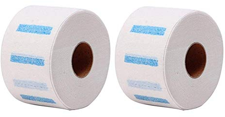 Lot de 2 rouleaux de bande de cou jetables en papier extensible pour salon de coiffure, spa, massage, maquillage
