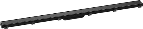 hansgrohe Fertigset Duschrinne RainDrain Match, Abflussrinne 1200mm, Bodenablauf Dusche mit höhenverstellbarem Rahmen, Schwarz