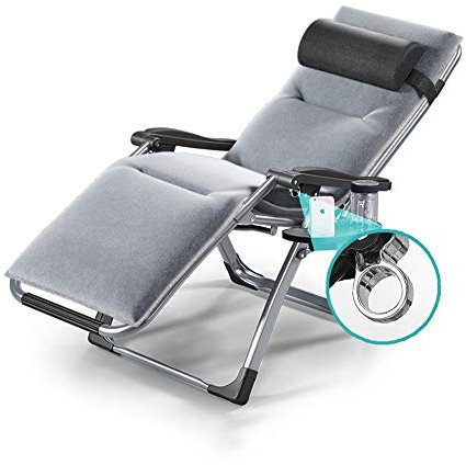 CAPXXIN SunLoungers Sun Loungers With Cup Holder And Multi-purpose Tray Folding Chair Adjustable Removable Cotton Pad Lunch Break Office Home Napping Chair Lounge Chair Collapsible needed