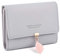 RRANCharltu Portefeuille Femme Petit Porte Monnaie Femme Feuille Exquis Pendentif en PU Cuir, Gris B