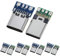 PENGLIN 10PCS USB 3.1 type C connecteur 24 broches mâle femelle prise prise prise adaptateur de prise fil et câble de soudure 24P PCB board support module