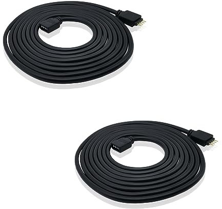 iYueMps LED Strip Verlängerung Kabel,2 Stück 5m LED Kable Verlängerung Anschluss Kabel für 3528 5050 2835 RGB LED Strip Led Streifen 4 pin DIY Zubehör(Schwarz)