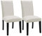 MODERION Esszimmerstühle 2er Set, Edles Design, Kunstleder-Bezug, Stuhlbeine aus Massivholz, bis 150 kg belastbar, bequemer Polsterstuhl - Moderner Küchenstuhl, Stuhl Esszimmer (Weiß)