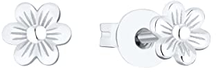 Prinzessin Lillifee Ohrstecker 925 Sterling Silber Mädchen Kinder Ohrschmuck, 0,5 cm, Silber, Blume, Kommt in Schmuck Geschenk Box, 2035996