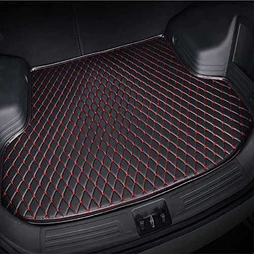 DOUII Funda de Maletero de Coche Protector Maletero para Seat Ateca Arona Ibiza Leon Toledo Leon ST Cupra Exeo, Cuero Duradero AntiarañAzos Impermeable Alfombra,Black-Red