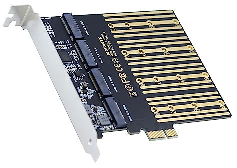 NFHK Cuatro SATA NGFF Key B+M SSD a PCI-E 1x placa base adaptador convertidor SSD tarjeta ASM1064 2280