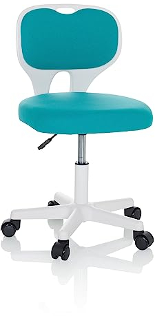 hjh OFFICE Kinder Schreibtischstuhl KIDDY TOP W Kinderbürostuhl Stoff Drehstuhl, mitwachsend, Blau, 736426