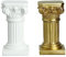 Uziqueif 2 Stück Römische Säule Deko Skulptur im Europäischen Stil - Mini Harz Griechische Säulen Kerzenständer Kerzenhalter Dekosäule Requisiten für Haus Büro Hochzeit Tischdekoration,White+Gold