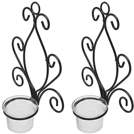 Wall Sconce Candle Holder Set Of 2,Iron Wall Mounted Hanging Candle Sconce,5.6x7.2x2.5in Vintage Wall Mounted Candle Sconce Holder Hanging Candle Holder for Living Room Dining Room