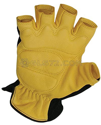 Caterpillar Halbfinger Arbeitshandschuhe | Atmungsaktives Hirschleder | Ergonomisch und leicht (L)