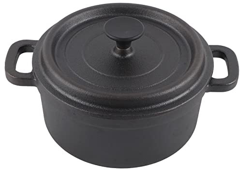 MUNEFE Oven, Double Traditional Style Oven, Iron Cooking Pot, for Cooking Roasts Rice Soups Stews with Lid(20CM)