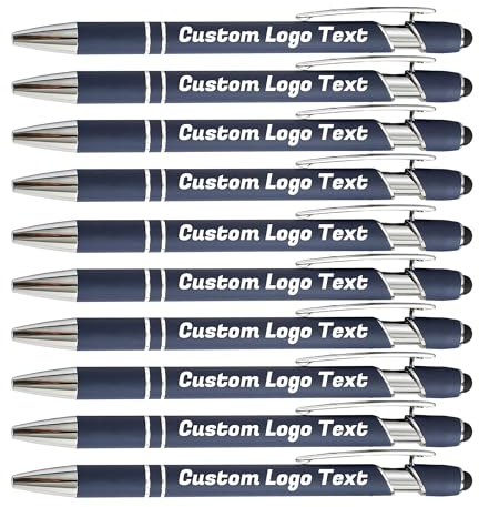 HEYZARDA Kugelschreiber mit Gravur Kugelschreiber Personalisiert mit Namen Text Logo Marine 20 Pcs