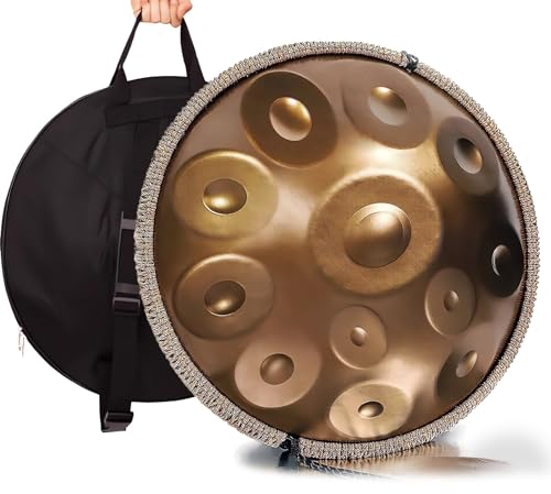 LXHGVKHJ Handpan Drum 432Hz/440Hz, 9/10/12 Noten 55cm Percussion Instrument Mit Drum-Tripod, Stahl Handpan Instrument Für Meditation Yoga Sound Healing (Color : 440Hz, Size : 12 Notes)