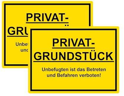SL group - 2 Schilder Privatgrundstück 30 x 20 cm aus stabiler PVC Kunststoff-Platte - Hinweisschild Unbefugten ist das Betreten und Befahren verboten! - Warnschild für kein Zutritt u. Durchgang