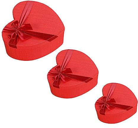 SOLUSTRE Herzförmige Boxen 3er-set Zartes Geschenkbox-design Für Hochzeiten Und Feste Zum Valentinstag