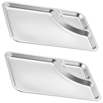 Zerodeko Piatto Per Alimenti in Acciaio Set Da 2 Pezzi Per Salse Barbecue e Spezie Resistente e Decorativo Tavola